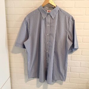 Vintage Women’s Button shirt Alia Like new Blue Gingham Plaid Cotton blend 20W